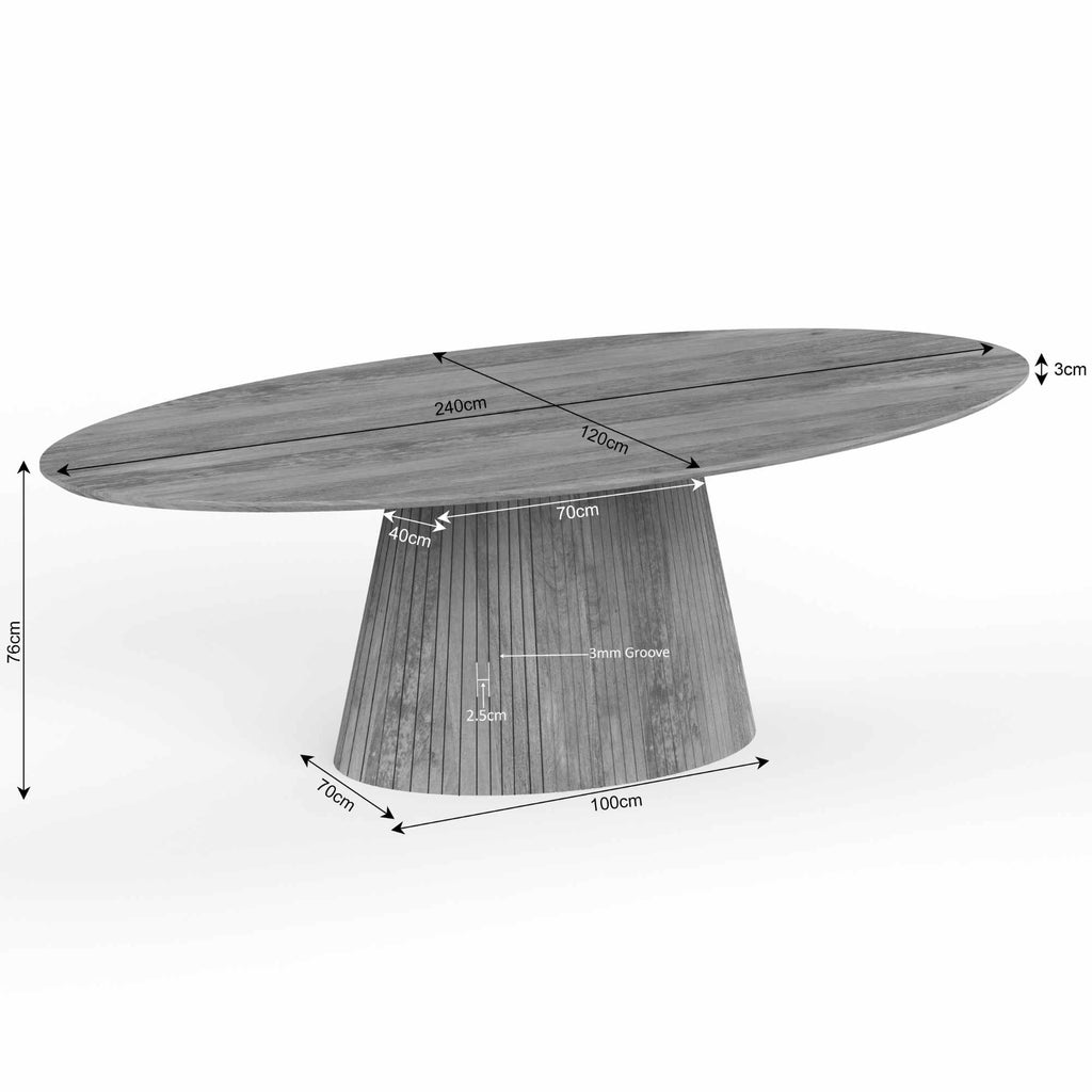 The Tokyo Dining Table Oval 240cm-