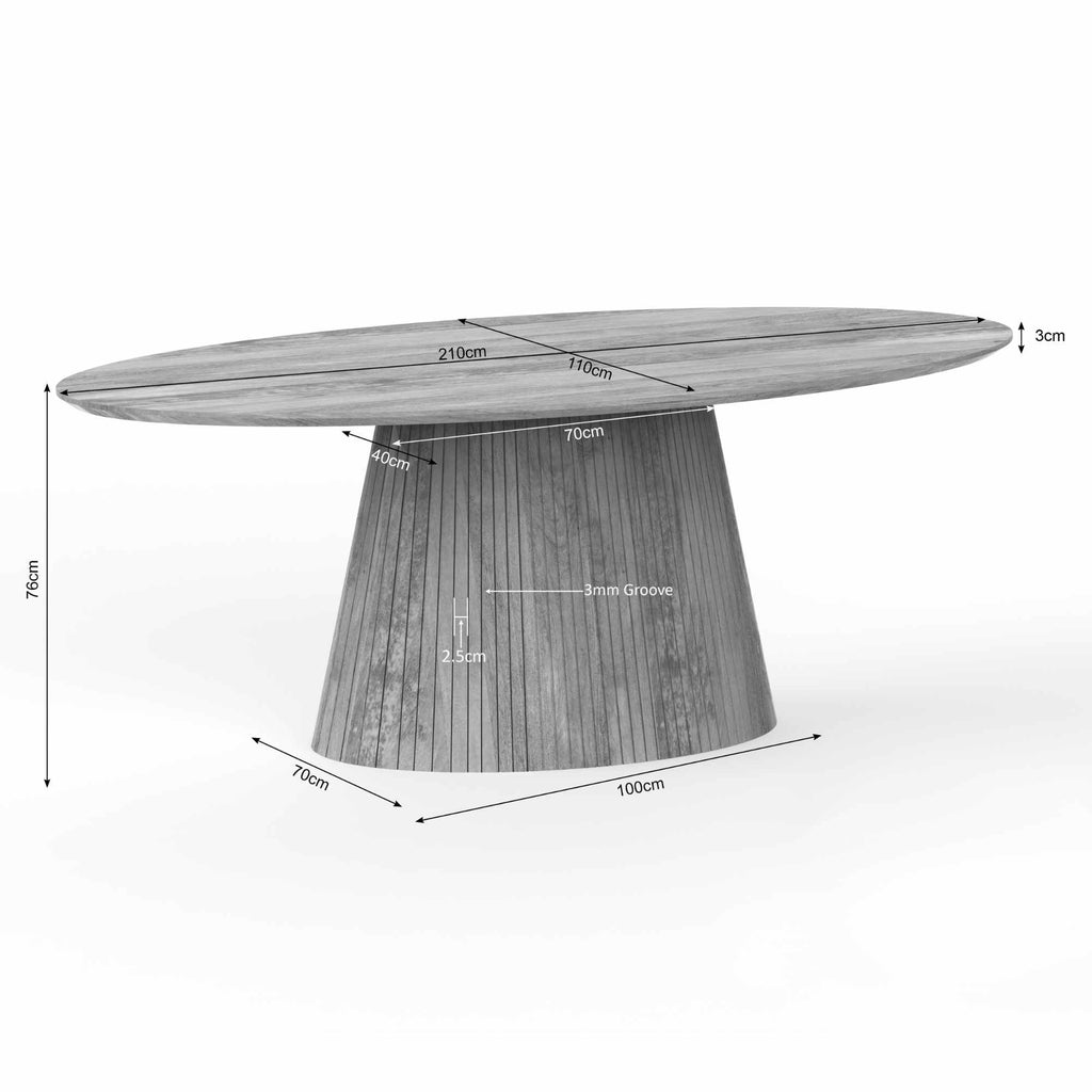 The Tokyo Dining Table Oval 210cm